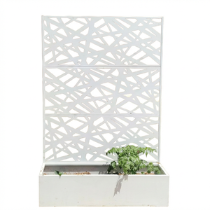 Jardinière en métal façonnée avec écran d'intimité découpé au laser, séparateur de jardin extérieur - Product Image 2