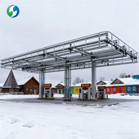 Estructura de Acero Prefabricada para Gasolinera, Diseño Personalizado Impermeable para Exteriores, Letrero para Gasolinera, Cubierta para Gasolinera