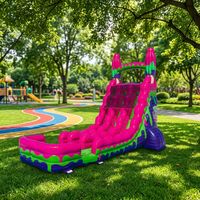 Toboggan aquatique gonflable commercial double piste Sour Splashdown de 22 pieds, équipement de location certifié CE, garantie de 3 ans, taille personnalisable