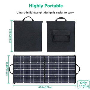 Oferta especial, panel solar plegable monocristalino portátil de alta eficiencia para exteriores, 100W, celda solar monocristalina, envío gratis - Product Image 4