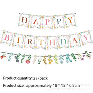 Wildflower Themed Birthday Party <b>Banner</b> Hanging Floral Decorations Diy Props For Birthday Celebration - Product Image 3