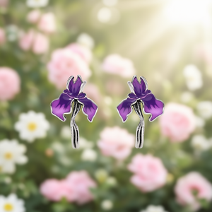 Orecchini a fiore in argento tibetano placcati in oro bianco, stile romantico per donna, orecchini pendenti a cerchio, gioielli alla moda - Product Image 2