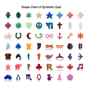 Opale emoji pour bijoux, 98 couleurs d'émoticônes émotionnelles en pierre d'opale synthétique - Product Image 5