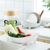 Choix amusant Type debout égouttoir à vaisselle en plastique égouttoir organisateur de cuisine panier de drainage organisation de stockage à domicile en gros