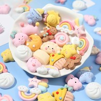 CHENXI Charme en résine multi-formes (soleil, étoile, nuage) motif dessin animé, accessoire pour slime, cabochon 3D, modèle pour décoration intérieure et tasses de fêtes