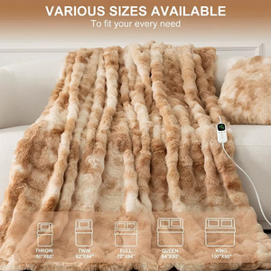 CUSTOM Hot Twin Queen <strong>king</strong> <strong>Size</strong> Electric Warm Faux Fur Rabbit Heated <strong>Throw</strong> Blankets Electric Heating Blanket <strong>for</strong> <strong>Bed</strong> - Product Image 1