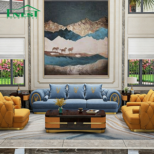 Ensemble de canapés en cuir de vachette haut de gamme 3+2+1, style moderne minimaliste avec structure en bois et rembourrage en éponge, pour salon de villa - Product Image 4