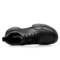 Nouvelles Chaussures Décontractées Confortables en Cuir de Vachette de Qualité Supérieure, Première Couche de Cuir Véritable, Chaussures de Bureau Noires pour Homme, Meilleure Qualité de Marque