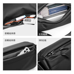 Bolso Bandolera para Hombre, Color Sólido, Cierre de Cremallera, Bolso Mensajero para Viajes y Ocio - Product Image 3