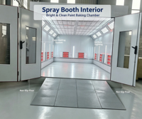 Cabina de Pintura para Autos con Calefacción Infrarroja, Cuarto de Secado Automático para Taller de Reparación de Automóviles