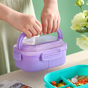 Juego <span class=keywords><strong>de</strong></span> 2 piezas <span class=keywords><strong>de</strong></span> color brillante MU, fiambrera para niños y estudiantes, <span class=keywords><strong>caja</strong></span> Bento para microondas con botella <span class=keywords><strong>de</strong></span> agua - Product Image 4