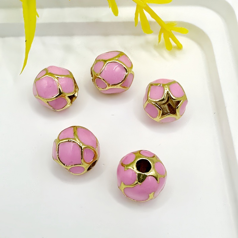 Perles rondes en forme de petit bouton floral dégoulinant d'huile, n°2