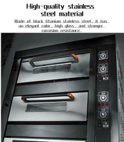 Four à gaz en titane noir, équipement de boulangerie commercial, cuisinière à 6 brûleurs combinée