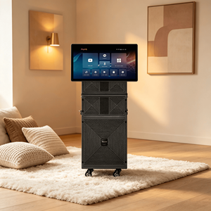 Machine de <span class=keywords><strong>karaoké</strong></span> professionnelle d'extérieur 12 pouces 100W avec écran tactile 21,5 pouces pour affichage des paroles, système audio BT pour fêtes et KTV - Product Image 2