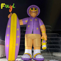 Surfer gonflable géant sur mesure, grand modèle de personnage de surfer gonflable pour la publicité et la décoration d'événements sur le thème de la plage