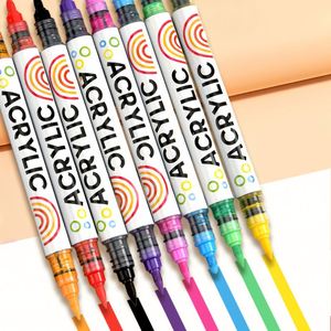 Juego de Marcadores de Doble Punta, 12/24/36/48 Colores, Marcadores Acrílicos para Pintura Infantil, Plástico de Calidad, Gran Venta - Product Image 1