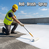 Peinture acrylique protectrice résistante aux UV, imperméable et aux intempéries, revêtement d'étanchéité longue durée pour surfaces extérieures de toits et de terrasses