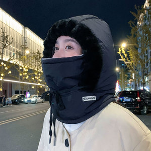 Jianmei Winter 3 In 1 <b>Hat</b> With Mask And Scarf Thickened Windproof Warm Hoodie For Outdoor Cycling And Snow Sports - Product Image 3