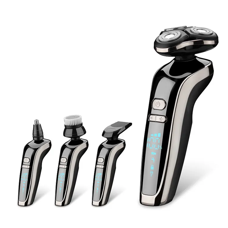 VOAUN 4-in -1 kel tıraş makinesi burun sakal yüz temizleme favoriler USB şarj edilebilir elektrikli tıraş makinesi fusher erkekler için