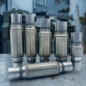Tuyau d'échappement universel en acier inoxydable, double tressage, finition brute, type soudé, épaisseur 1,5 mm, flexible - Product Image 2