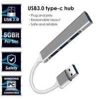 SIHAGE konverter Splitter USB 3.0, kabel adaptor OTG kecepatan cepat, HUB 4 dalam 2 Tipe C untuk Komputer & Laptop