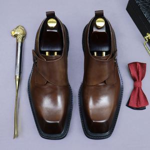 Botas de Hombre con Punta en Pico y Plataforma, Estilo Británico, de Cuero Genuino, Casuales de Negocios, Botines Modernos para Motocicleta - Product Image 4