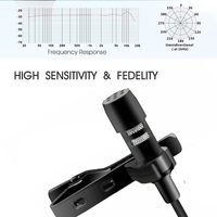Panvotech Youtube Interview d'enregistrement vidéo Youtuber Vlogging Clip On Lavalier Lapel Microphone