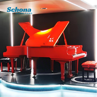 Piano à queue rouge de 5 pieds, mécanique, pour lieux de mariage, système de jeu mécanique en option, directement de l'usine