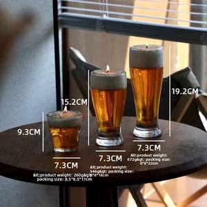 Bougie aromathérapeutique en forme de bière faite à la main, cire de paraffine, parfum longue durée pour la décoration d'hôtel, anniversaires/souvenirs de Noël - Product Image 2
