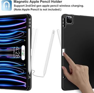 Étui intelligent à trois volets avec couverture arrière en TPU souple pour nouvel <span class=keywords><strong>iPad</strong></span> <span class=keywords><strong>Pro</strong></span> 6th/5th 12.9 "<span class=keywords><strong>2022</strong></span>/2021 avec porte-crayon veille/réveil automatique - Product Image 2