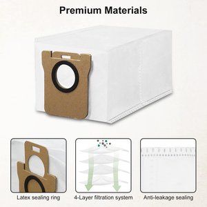 Paquete de 10 bolsas de repuesto para aspiradora Xiao-<span class=keywords><strong>mi</strong></span> X10 Dreame L10s de gran capacidad de 2,5 L, fuente de alimentación Manual - Product Image 6