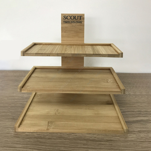 Mueble de exhibición de esmalte de uñas de mesa de diseño de encimera de material de bambú personalizado para exhibición de cosméticos - Product Image 5