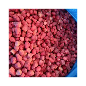 Saco embalado de morango liofilizado não-OGM frutas tropicais morango lanches frutas secas alimentos a granel para venda amostra grátis