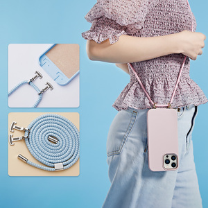 Universal Dienstprogramm Stil Silikonkette Seil Halskette Lanyard Crossbody Handyhülle für iPhone 14 - Product Image 1