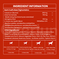 Compléments alimentaires pour chiens à la saveur de saumon, probiotiques, en forme de bouchées molles, pour soutenir le système immunitaire, soulager les allergies chez les chiens, pour les animaux de compagnie, pour les démangeaisons cutanées et auriculaires.