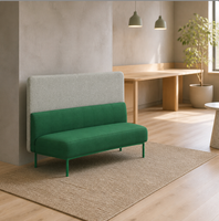 Ensemble de canapés incurvés à dossier haut pour l'intimité, mobilier confortable en tissu pour cafés et restaurants avec accents métalliques pour appartements