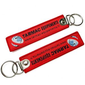 Team Embroidery Keychains Woven Tag <b>Key</b> Ring Promotional Gifts With <b>Custom</b> Logo Carabiners Included - Product Image 3