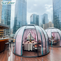 Carpa de cúpula de burbujas giratoria inflable de alta carga de nieve de aluminio superior a buen precio, casa de tienda de cúpula de burbujas de policarbonato
