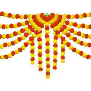 Decorazioni Tradizionali per Matrimoni Indiani, <span class=keywords><strong>Fiori</strong></span> Artificiali, Ghirlanda di Calendula Finta, Decorazioni per Mehndi Haldi e Casa - Product Image 6