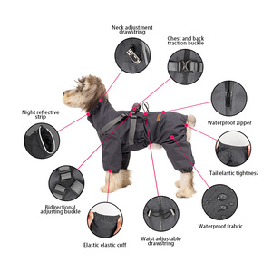 Designer Pet Clothes Suppliers Stripe Waterproof Fashion Reflective <strong>Cat</strong> Rain Coat Jacket Reflective Adjustable Dog <strong>Raincoat</strong> - Product Image 2
