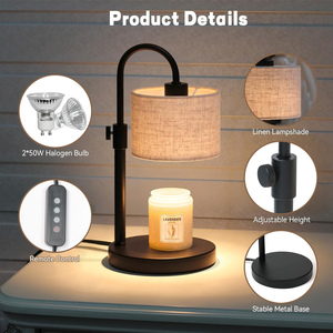 Lampe chauffe-<span class=keywords><strong>bougie</strong></span> à cire dimmable avec 2 ampoules, hauteur réglable et minuterie - Product Image 5