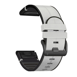 Easyfit Bracelets <span class=keywords><strong>Bracelet</strong></span> pour <span class=keywords><strong>Garmin</strong></span> Fenix 7X/7/6X/6 Pro/5X/5 <span class=keywords><strong>Epix</strong></span> Gen <span class=keywords><strong>2</strong></span> Smartwatch 22 26MM Cuir + <span class=keywords><strong>Bracelet</strong></span> Silicone Respirant - Product Image 3