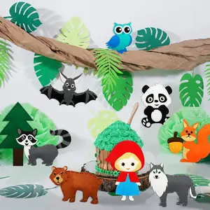 arts and crafts sets for kids Woodland Animal Felt Shapes Pre Punched DIY Sewing Crafts Kits Handmade Patchwork