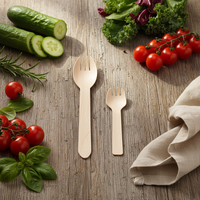 Fourchettes en bois jetables écologiques biodégradables en bois de bouleau naturel, ensemble de couverts durables et compostables, vaisselle de fête en vrac