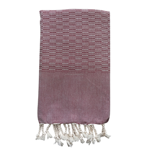 Playa Hamam Toalla de baño turca cremallera 40x70 pulgadas-Borgoña - Product Image 1