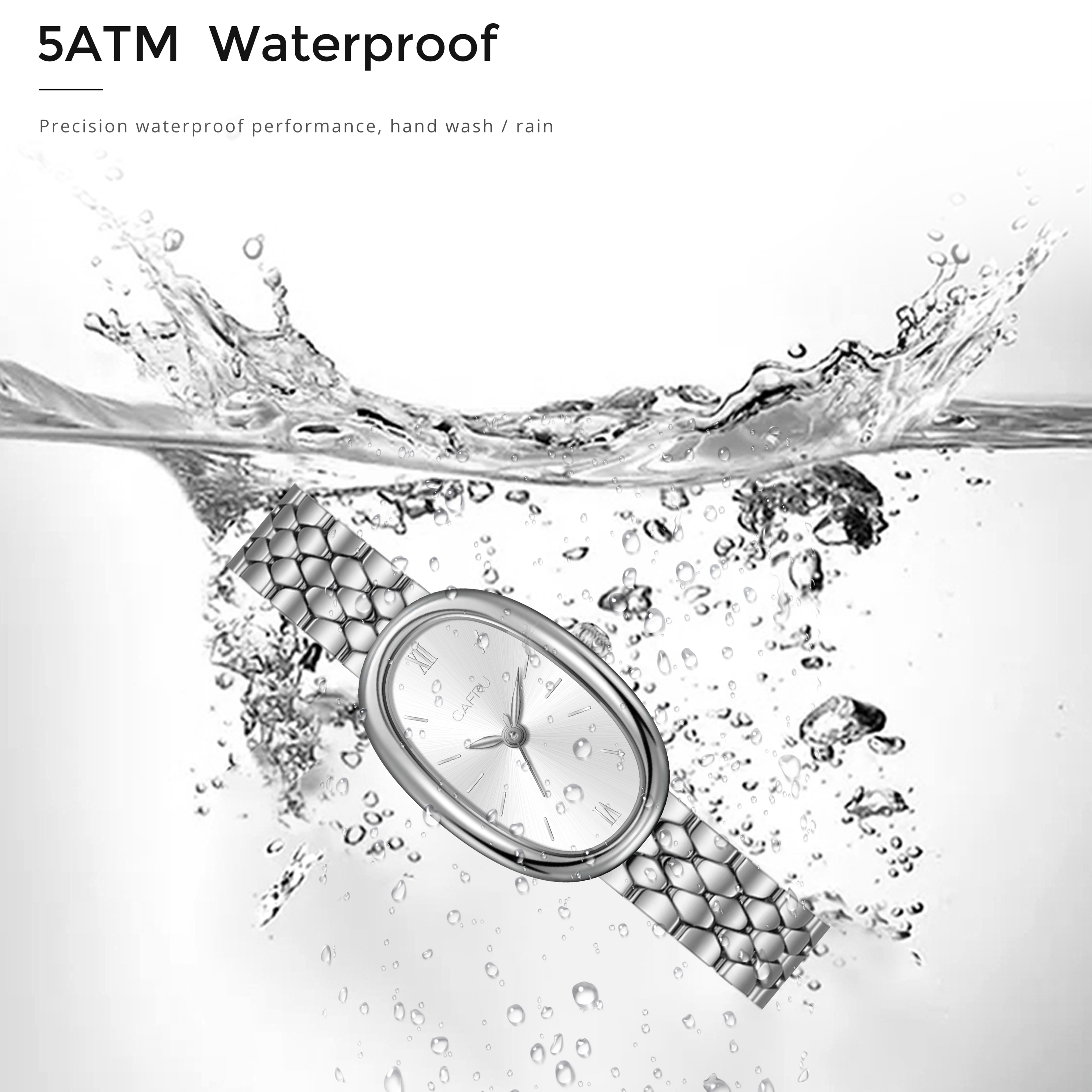 Logo personalizzato OEM orologio forma ovale cinturino in acciaio