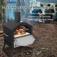 NOUVEAU DESIGN Four à pizza en bois pour cuisine d'extérieur avec thermomètre pour BBQ Party