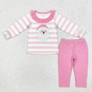 Conjuntos de Ropa Navideña para Bebés y Niños, Niñas y Niños, con Rayas, Manga Larga, Apliques de Santa, Pantalones, Traje, Mono, Ropa a Juego para Hermanos - Product Image 2