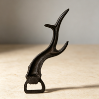 Ouvre-bouteille en fonte de fer finition bronze moderne, sculpture artistique en forme de bois de cerf, décoration de luxe pour la maison, fait main, écologique, durable, pour table