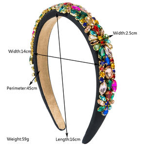 باروك الماس الثقيل عصابات الشعر المكشكش رائع مزاجه حجر الراين غرامة التألق عقال - Product Image 2